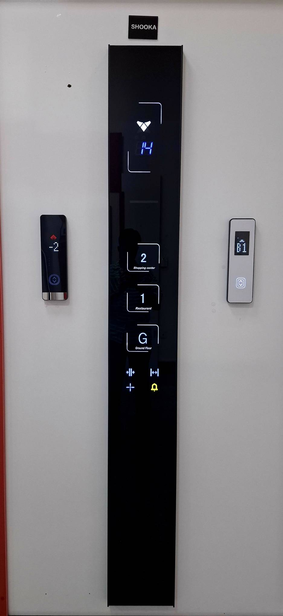 شستی داخل کابین شوکا دلتاپنل | پنل شیشه ای مدرن